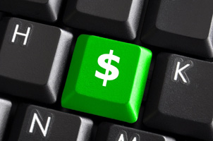Pic of a computer keyboard with a dollar sign on it