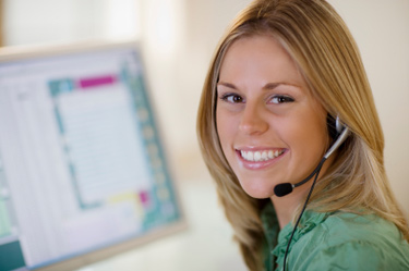 Photo of woman with telephone headset